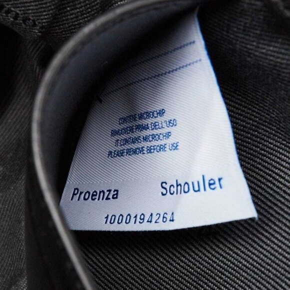 Proenza Schouler Black/White Striped Leather Mini Zip Around PS1 Crossbody Bag - Picture 10 of 11